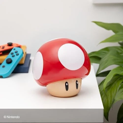 SUPER MARIO - Svamp - Bärbar Lampa med Ljud - Prova Mig