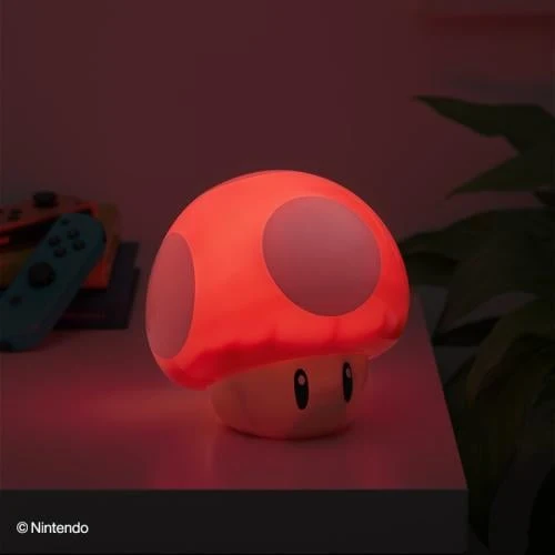 SUPER MARIO - Svamp - Bärbar Lampa med Ljud - Prova Mig