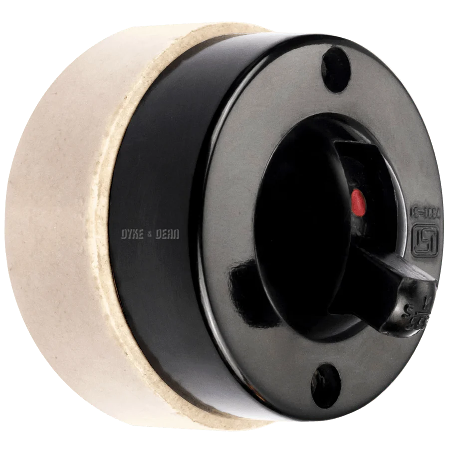 BAKELITE/KERAMISKA 1-VÄGS VÄXEL VÄGGSWITCH SVART