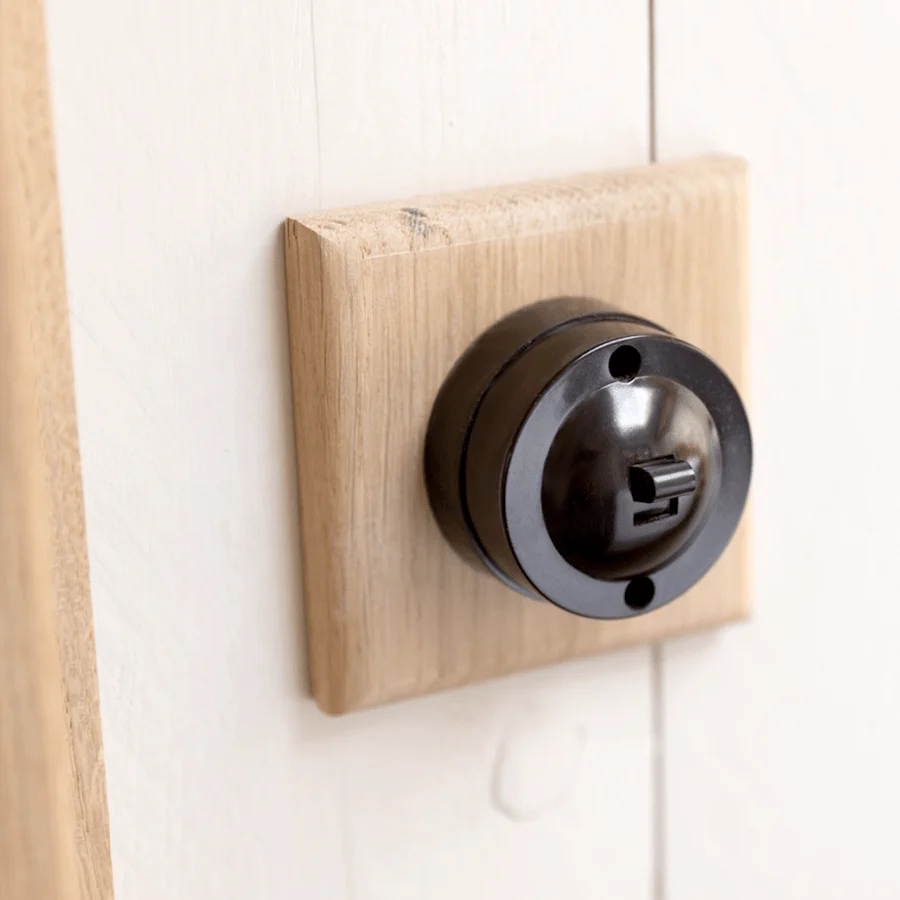 BAKELITE 1-VÄGS VÄXEL VÄGGSWITCH SVART DYKE & DEAN