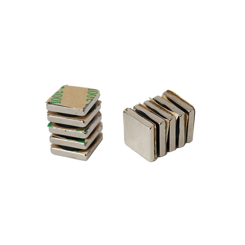 Supermagneter, Block 15x15x3 mm, Självhäftande, 10 st