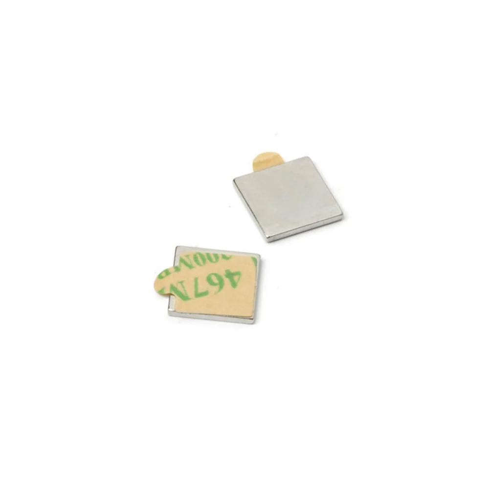 Supermagneter, Block 20x20x1 mm, Självhäftande, 10 st