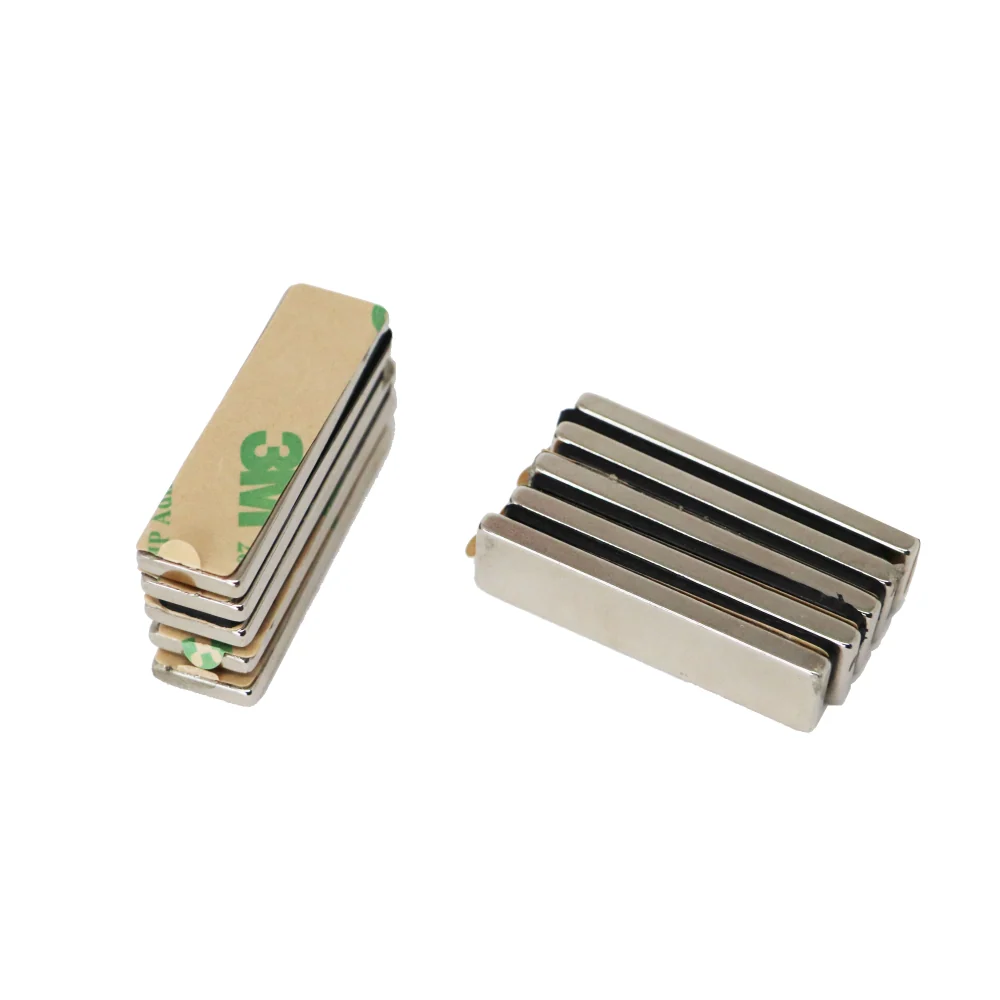 Supermagneter, Block 40x10x3mm, Självhäftande, 10 st