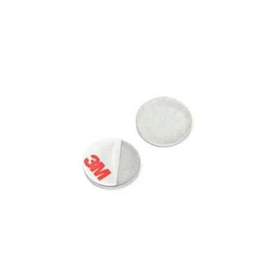 Metallplåt, rund 16x2 mm (självhäftande)