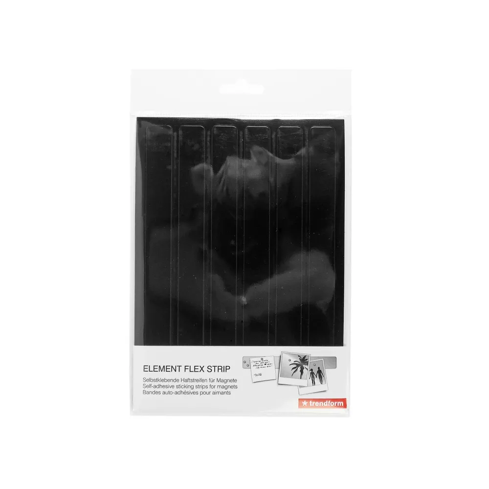 Metalltavlor "FLEX STRIP" 19 cm., Svarta (6-pack)