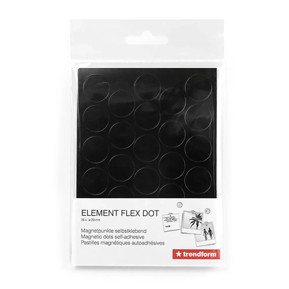 Runda metallskivor "FLEX DOT" mini, svart (28 st)