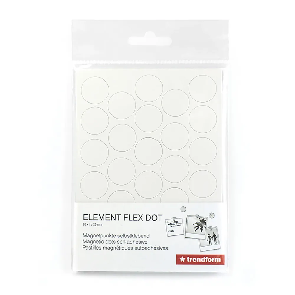 Runda metallskivor "FLEX DOT" mini, vit (28 st)