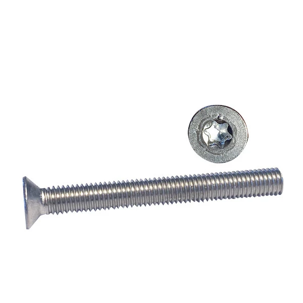Maskinskruv flatförsänkt Torx TX30 6x90 A4 ISO14581 2 st + muttrar