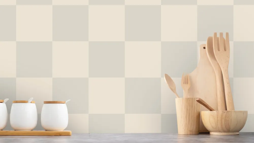 Konvertibel Dolly Reveal Tapet Checkers - Pearl