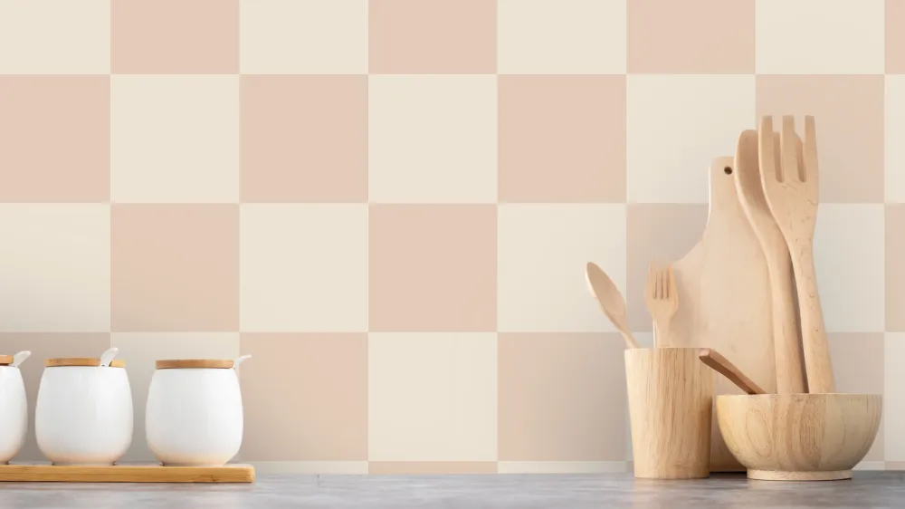 Reveal Tapet Checkers - Sand