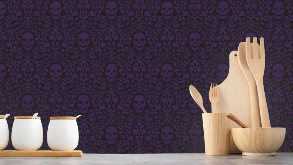 Reveal Tapet Happy Skulls - Ametist