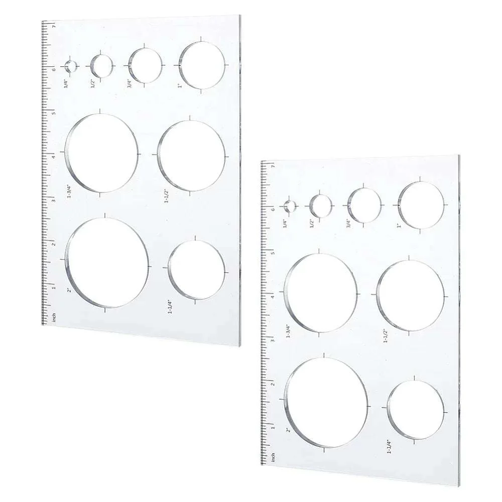 Linjal Akryl - 18 cm med Cirklar - 1 Styck