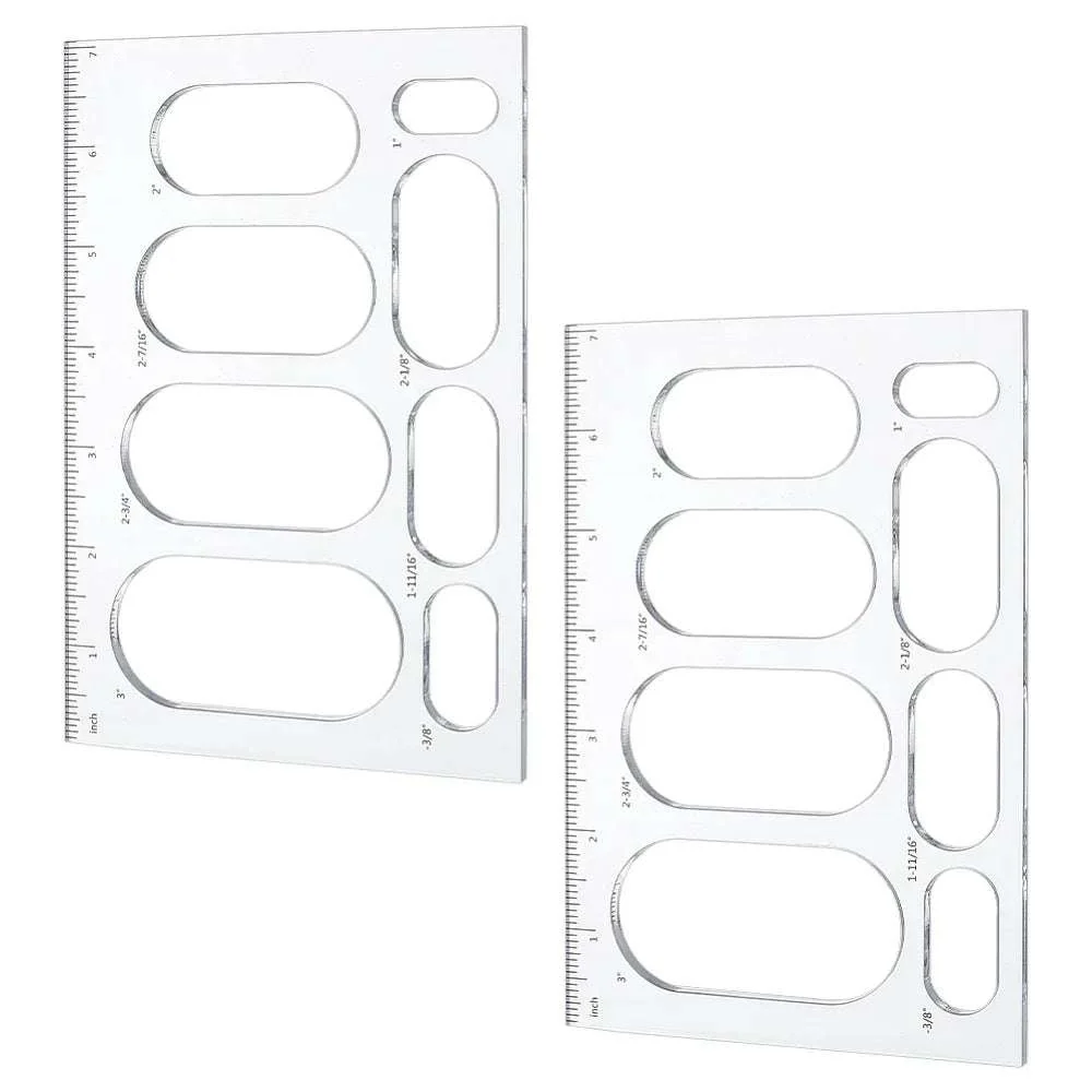 Linjal Akryl - 18 cm med ovaler 1 styck