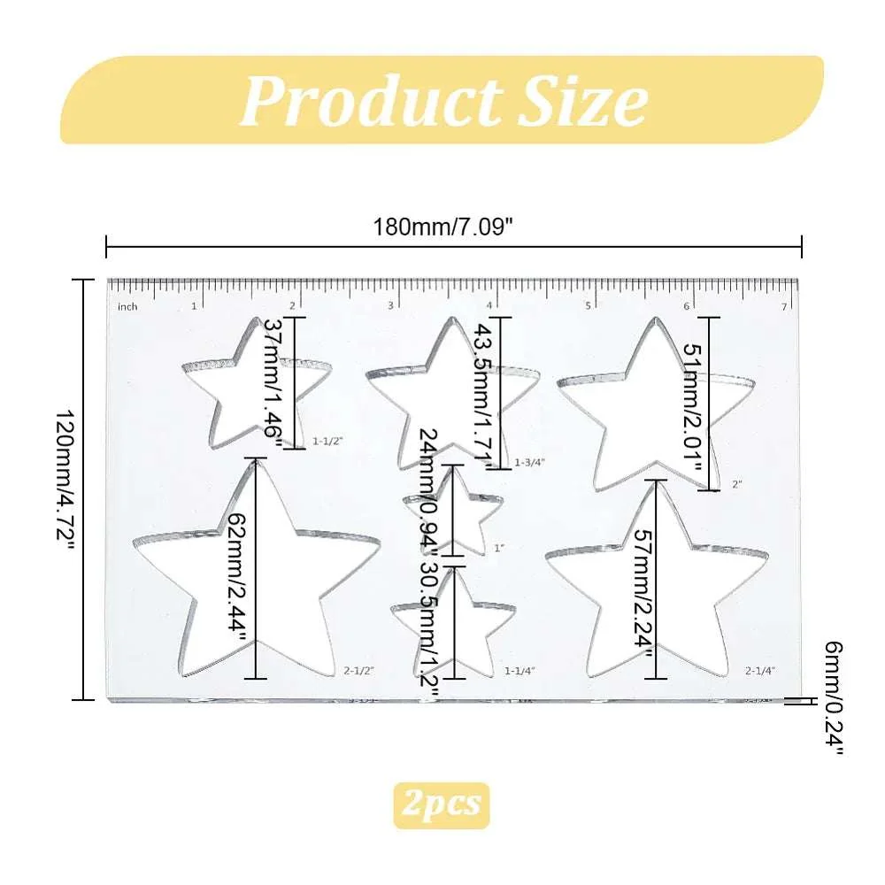 Linjal Akryl - 18 cm med Stjärna 1 styck