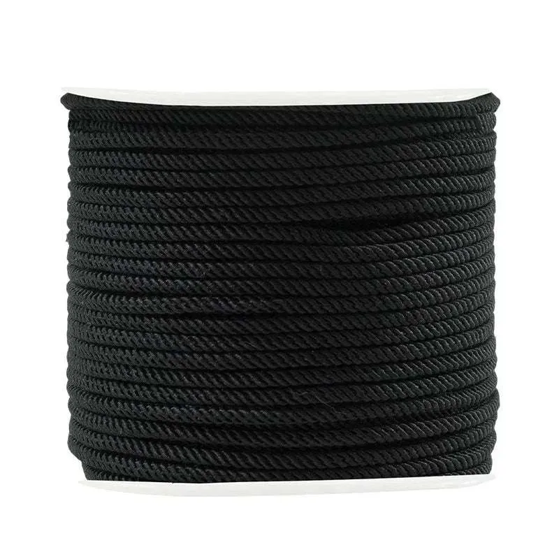 Rynkfri twisted tråd - Svart 1,5mm, 1m