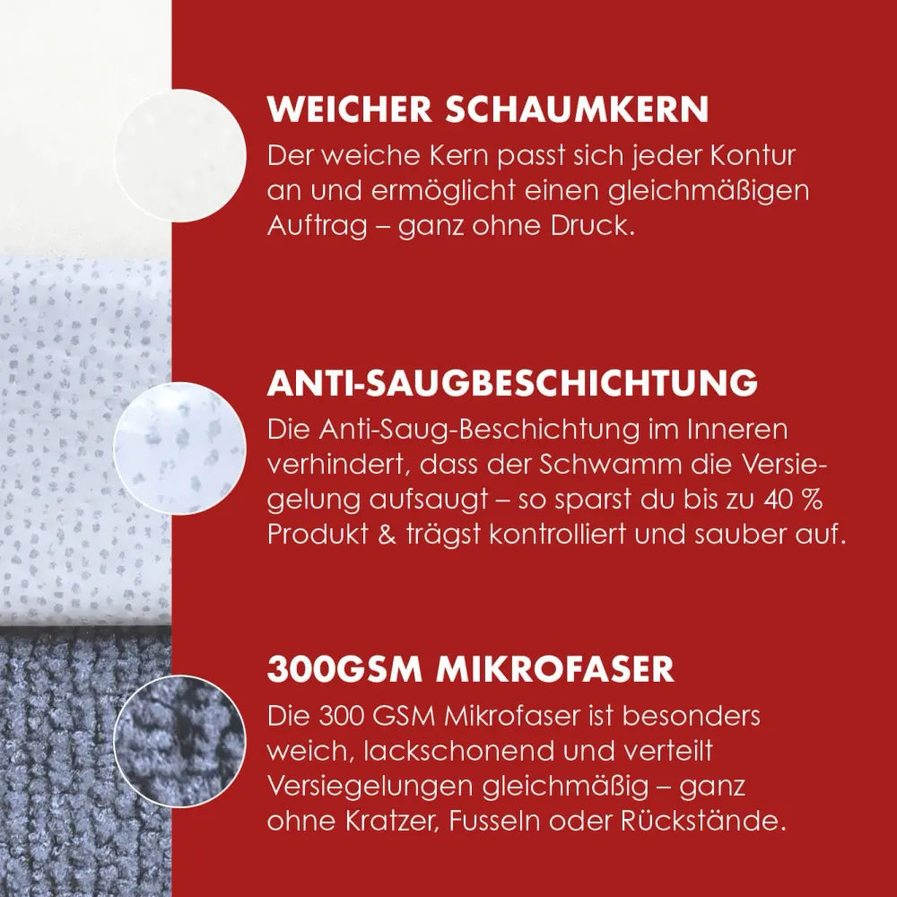 4x MINI mikrofiber applikator-svamp