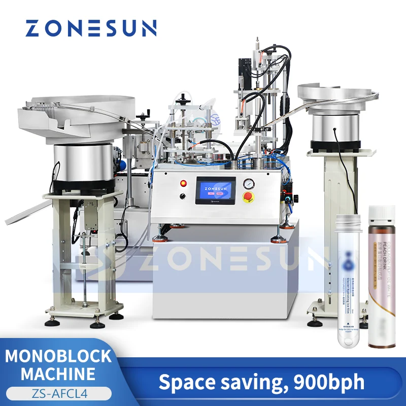 ZONESUN ZS-AFCL4 Automatic Test Tube Monoblock Machine Filling Capping Machine
