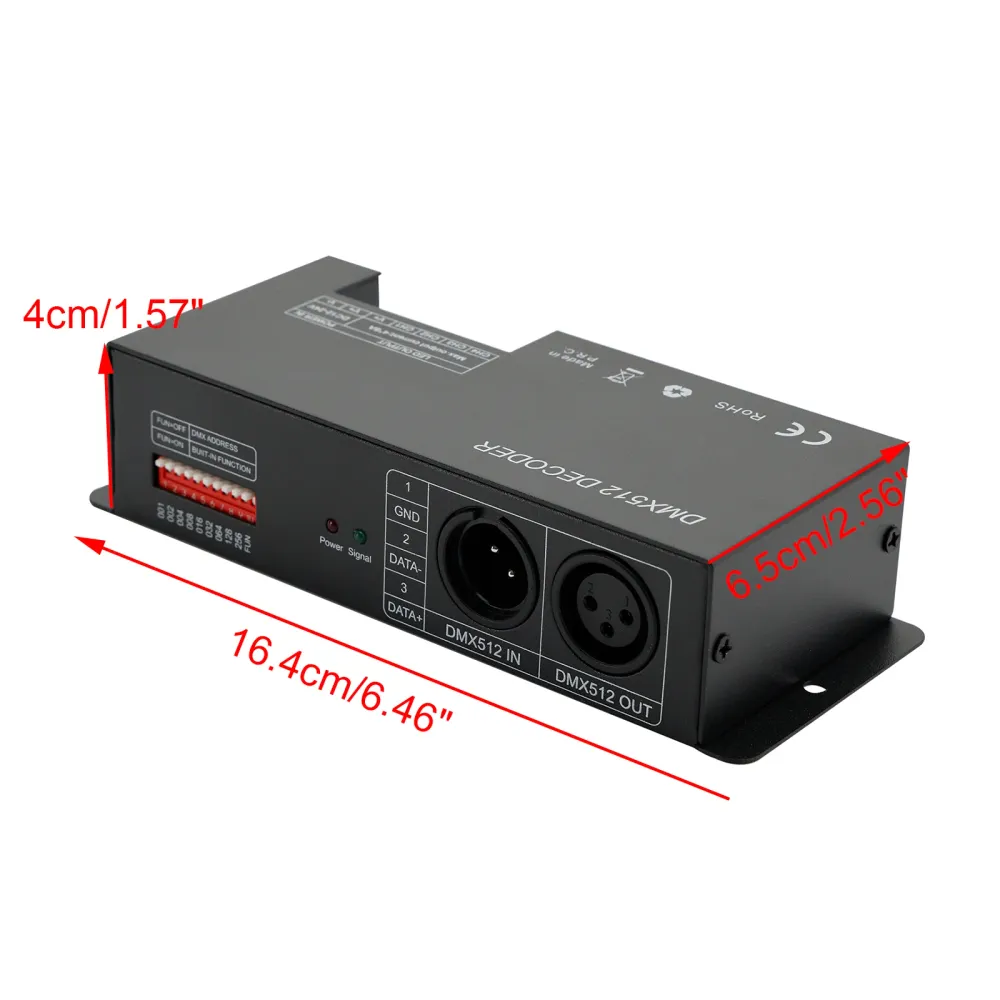 4 Channel DMX 512 DECODER RGBW PWM Dimmer Driver LED Strip Light Controller