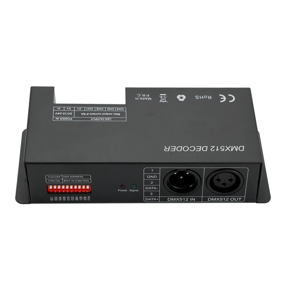 4 Channel DMX 512 DECODER RGBW PWM Dimmer Driver LED Strip Light Controller