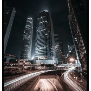 Solenergidriven Poster city lights 21x30cm