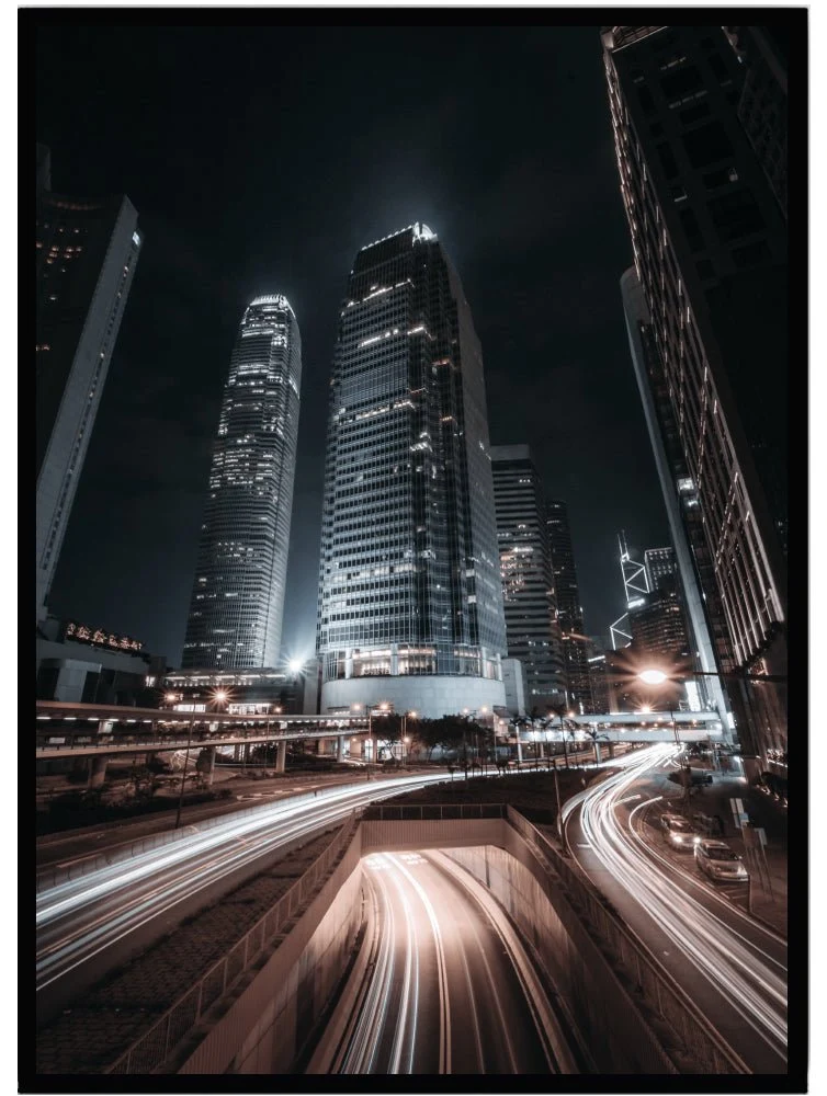 Solenergidriven Poster city lights 21x30cm