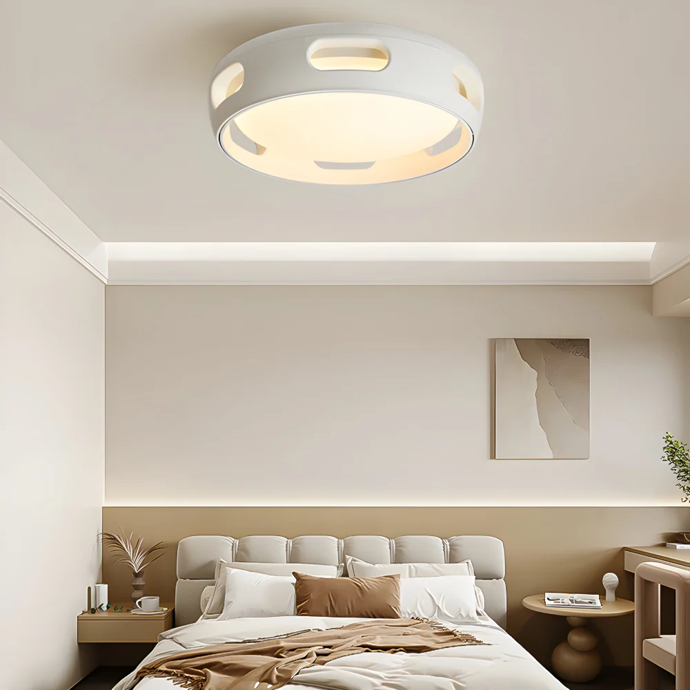 AeroGlow Round – Bladlös LED-Takfläkt med Nordic Design Vit