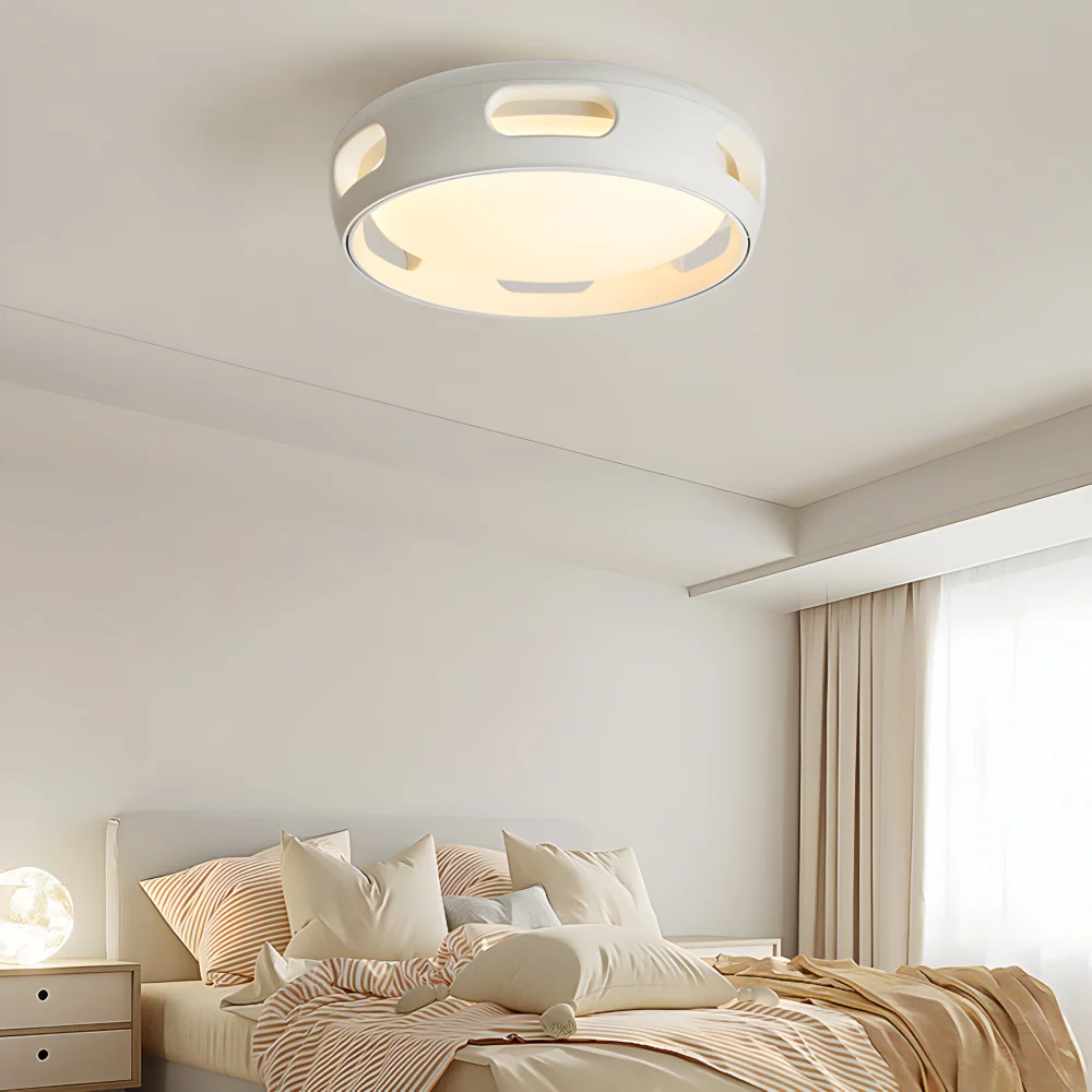 AeroGlow Round – Bladlös LED-Takfläkt med Nordic Design Vit
