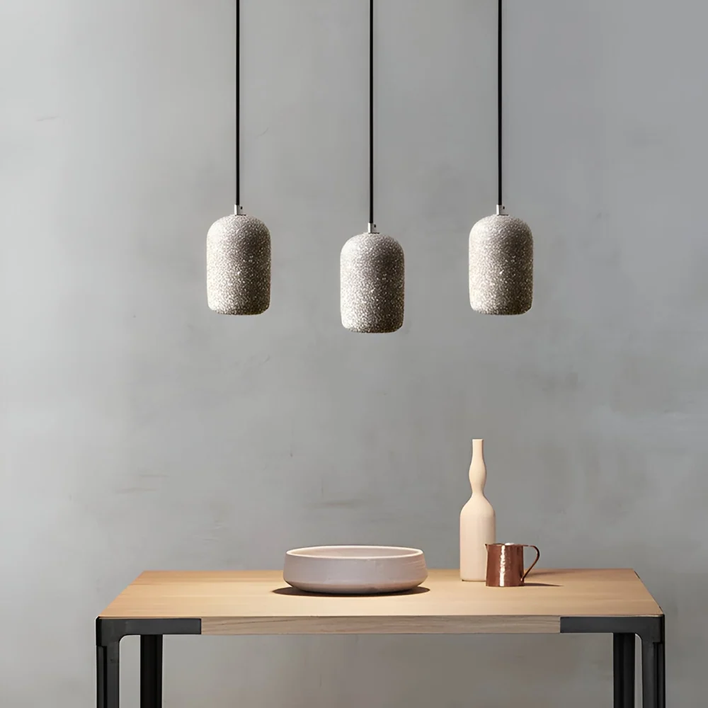 Cemlume – Industriell Taklampa i Cement och Glas Vit
