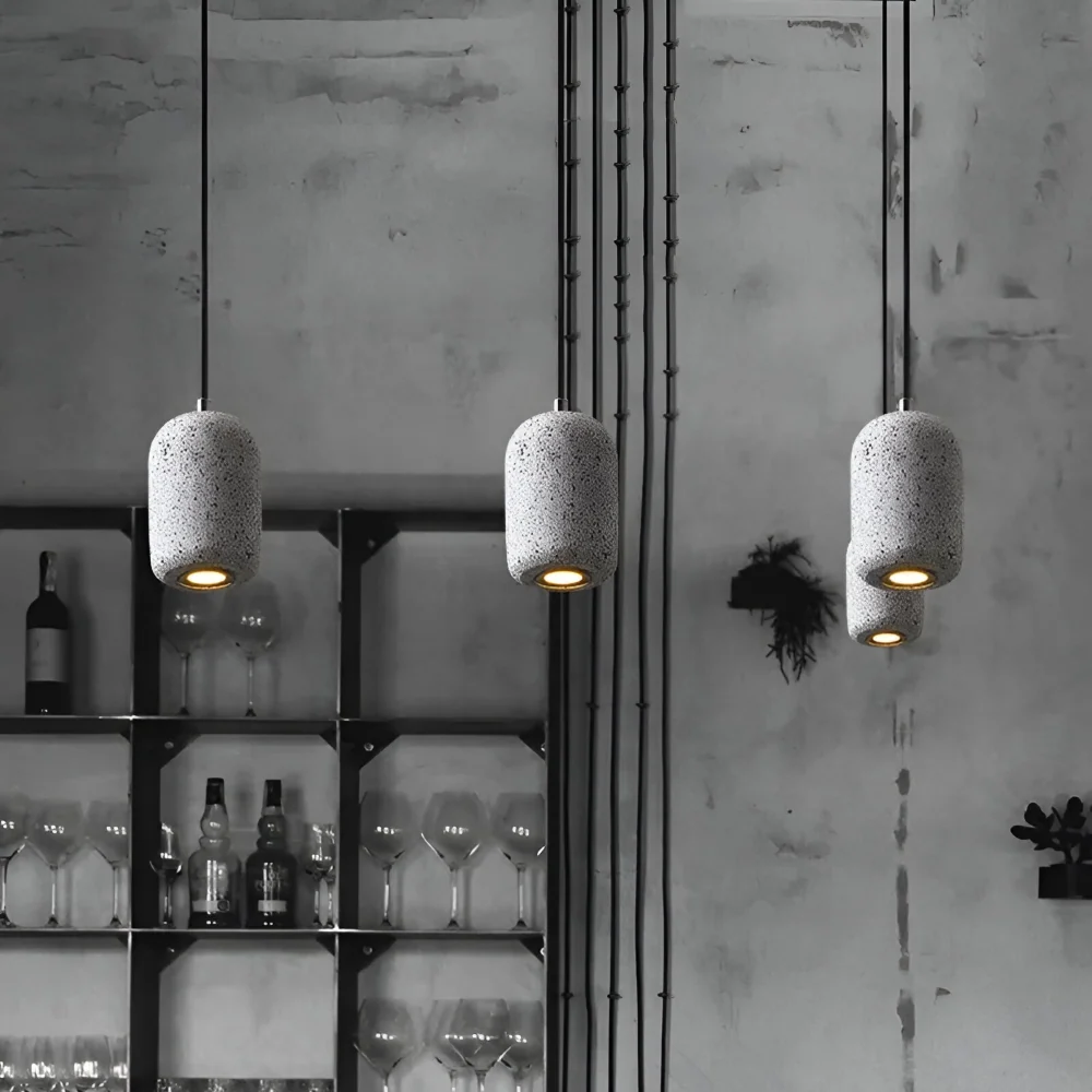 Cemlume – Industriell Taklampa i Cement och Glas Vit