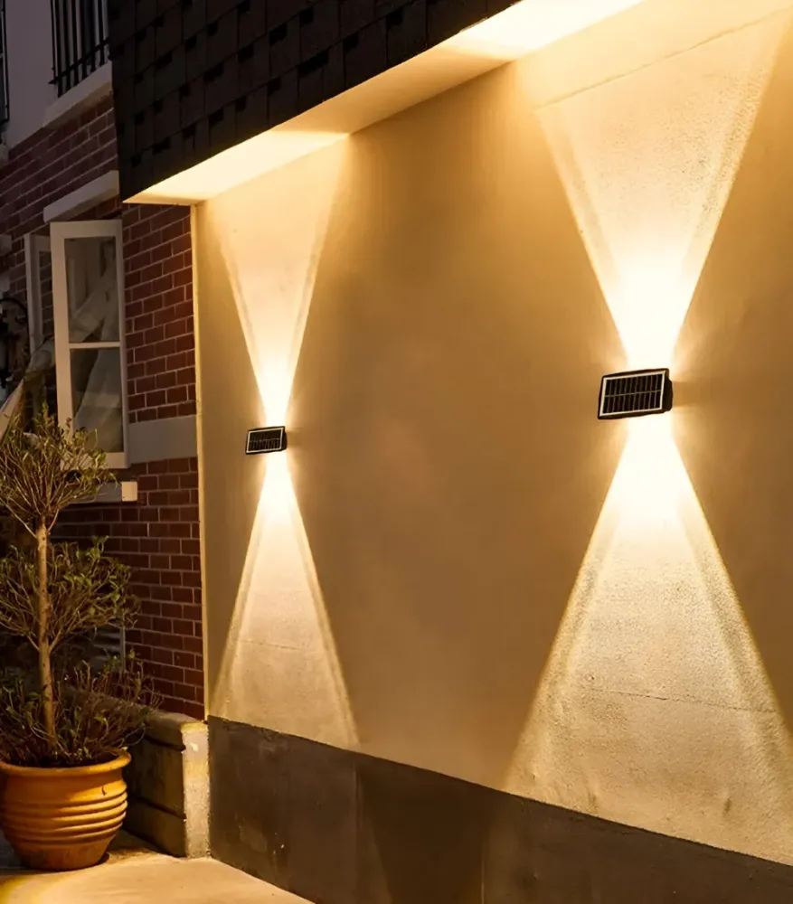 DualLit Trädgårdsbelysning - Vattentät LED Solarlampa Trädgård - Up & Down Utomhusbelysning
