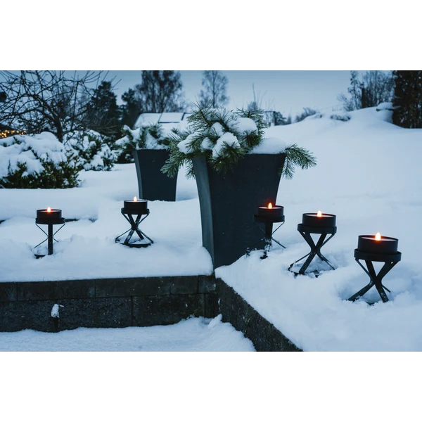 LED Utomhusmarschall kolsvart plåt och vax