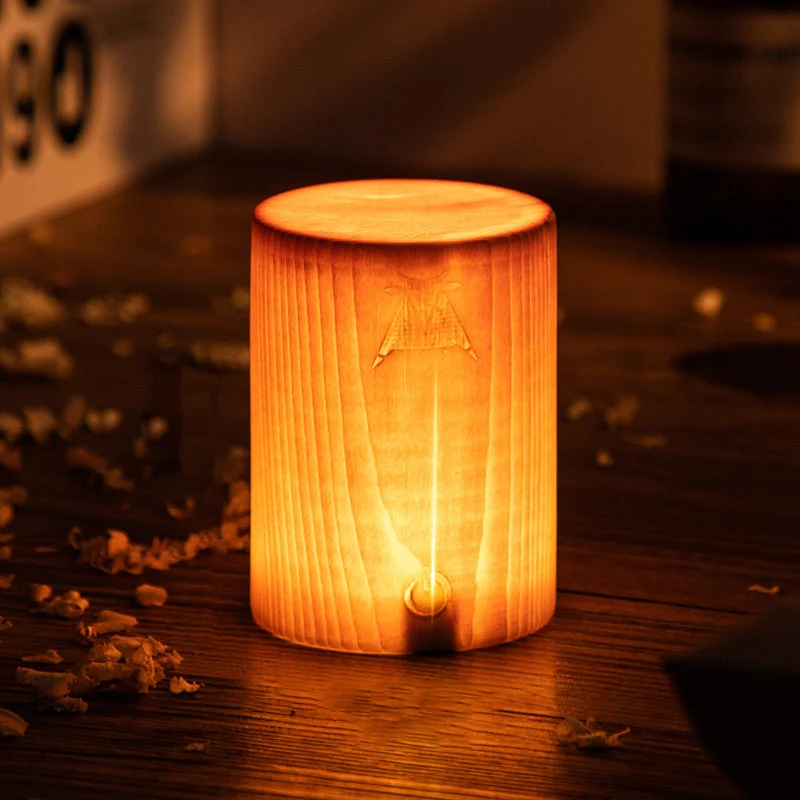 Lunara – Fjärrkontroll uppladdningsbar bordslampa med touchkontroll och trädesign för sovrum och skrivbord