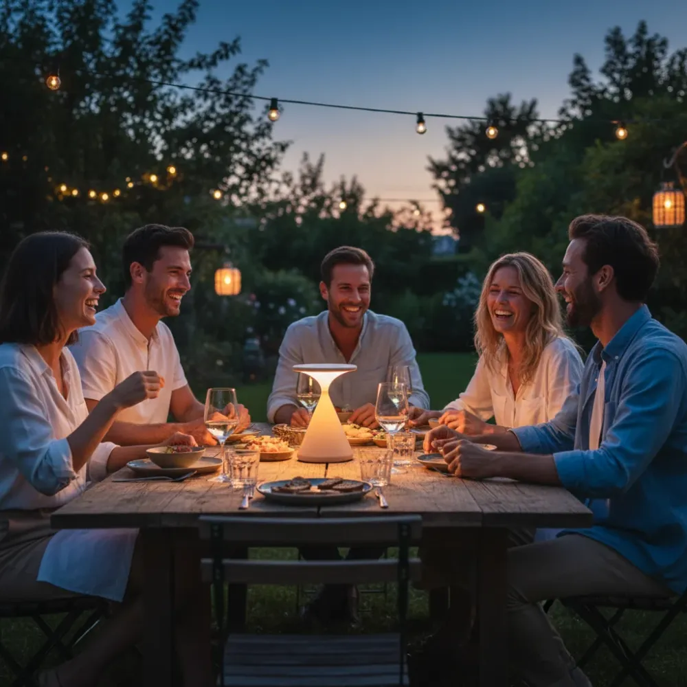 SandGleam – Untethered timglasbordslampa med dimbar LED-belysning Vit