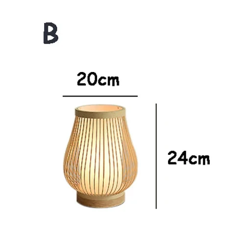 Zenro Bordslampa i Bambu & Trä – Japansk Design för Lugn Atmosfär
