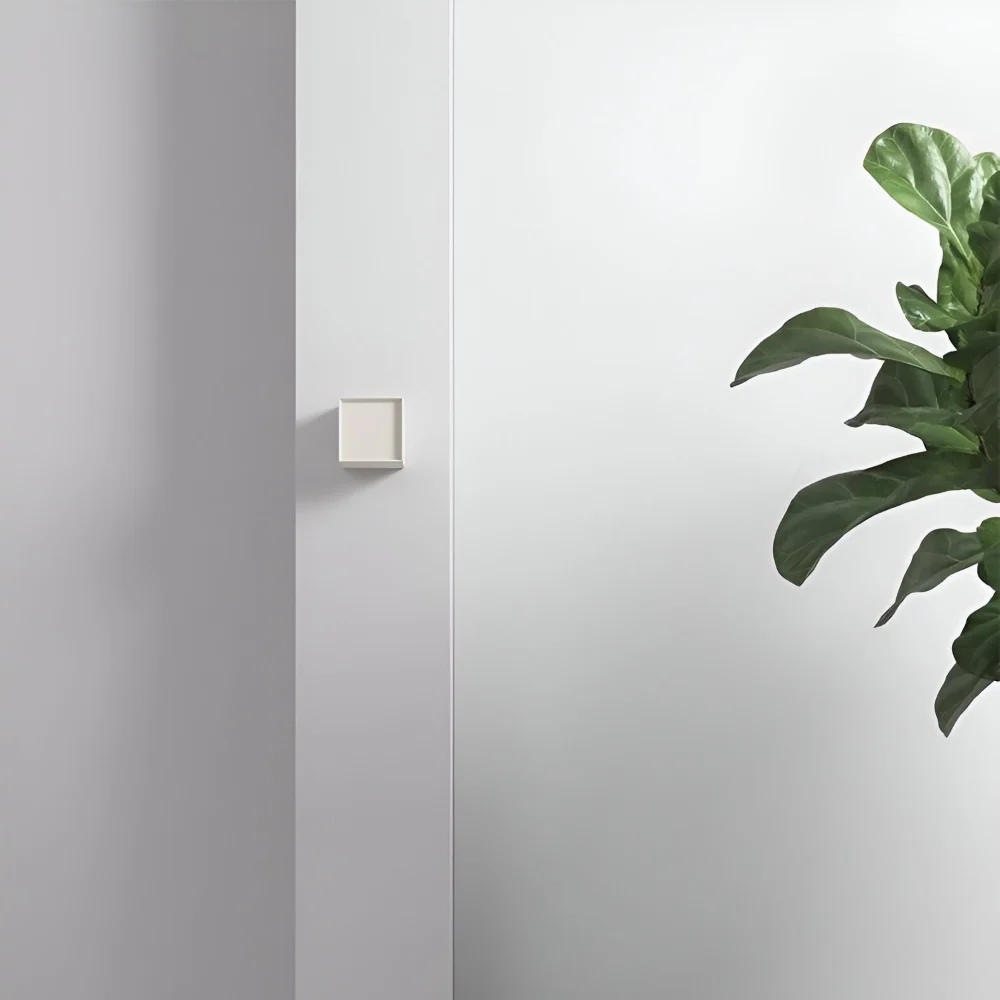 ZenWeave – Vägglampa i Tyg med Japansk Kvadratisk Design och Integrerad LED Vit