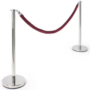 Flexibarrier Stolpe & Repspärr Set - Platt Huvud - inklusive sammetstross