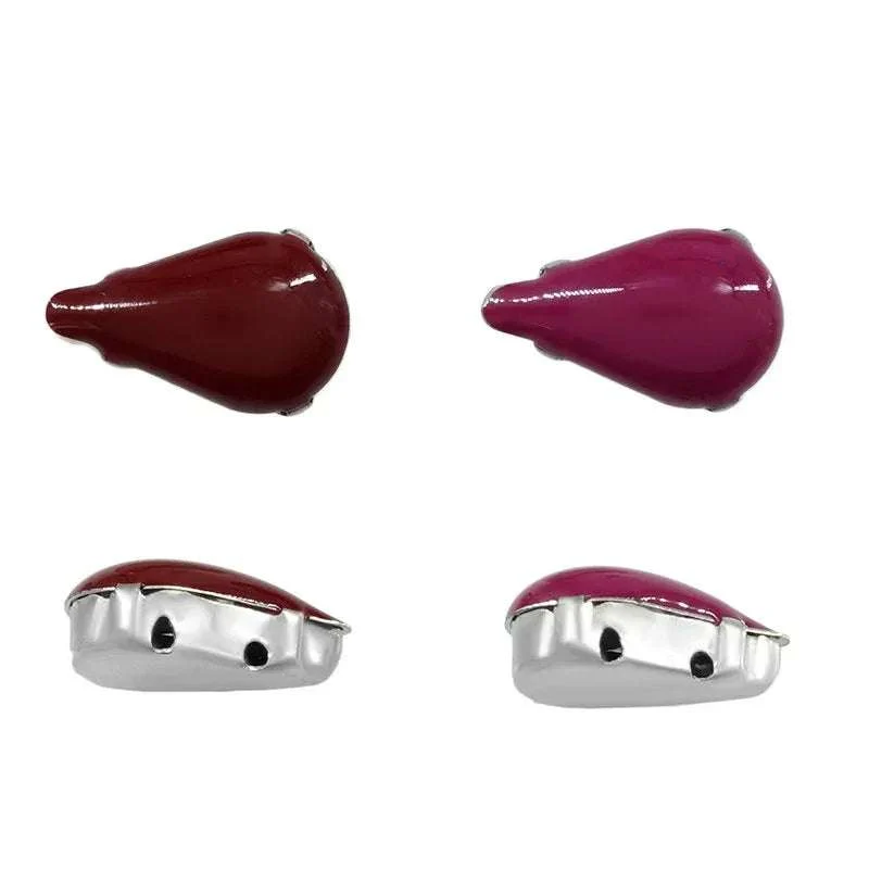 Slider 2-hål - Droppe Fuchsia 8x13mm double-set