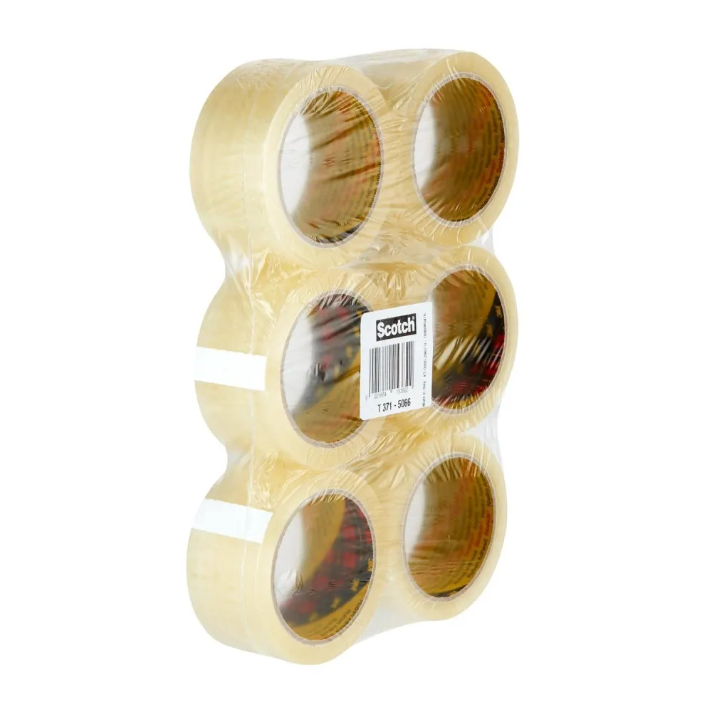 Packtejp 3M Scotch 371 50mm x 66m, Transparent/Klar 6/fp