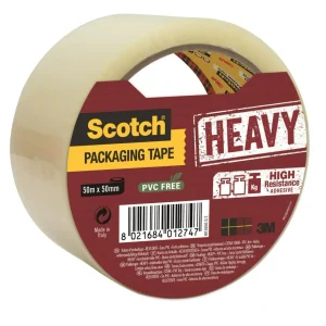 Packtejp 3M Scotch Heavy, 50mm x 50m, Transparent/Klar 1 rulle/fp