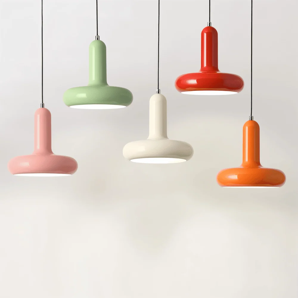 RetroPop – Färgstark Bauhaus Taklampa i Macaron-stil Orange