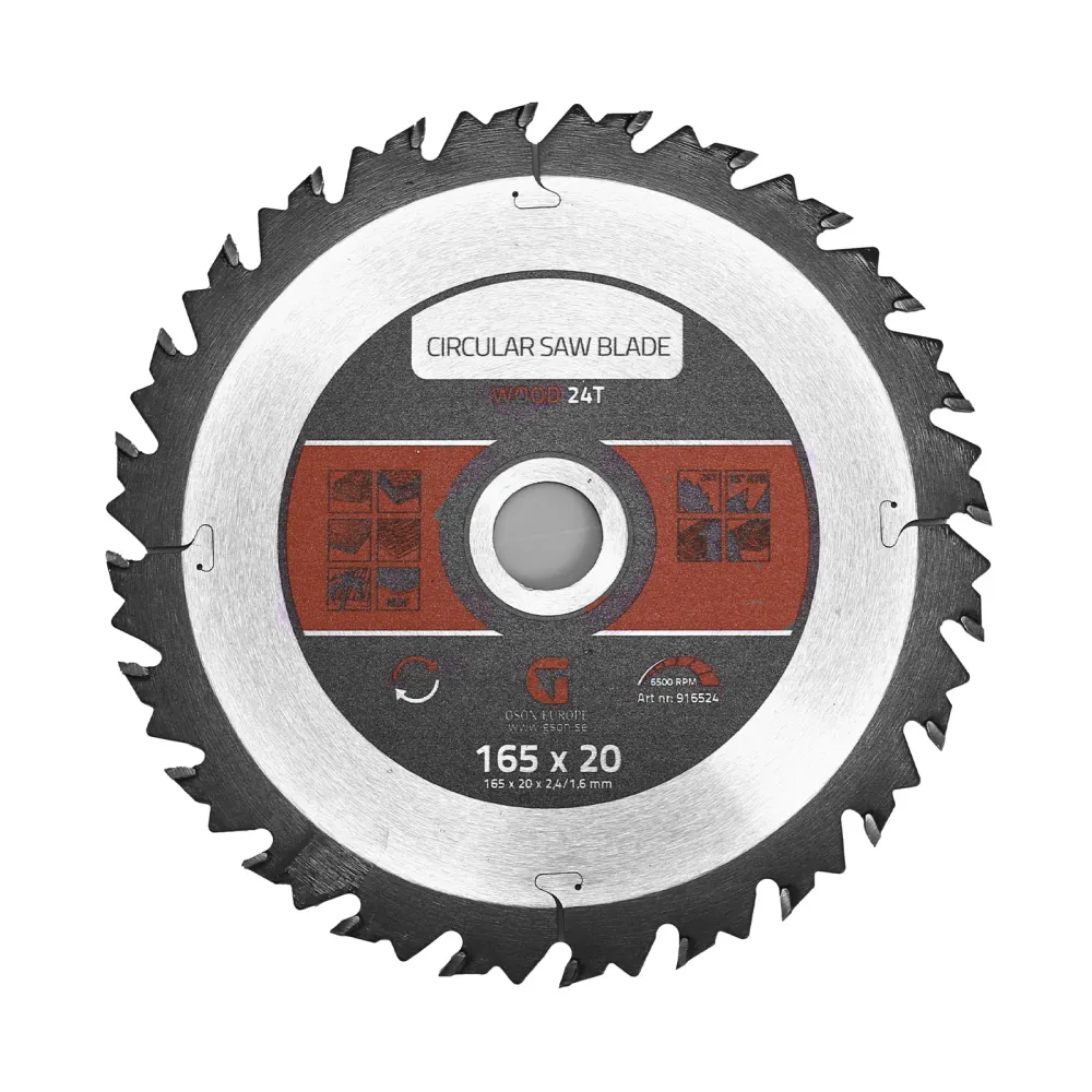 Circular Saw Blade Wood 24 T 165 x 20 x 2,4 / 1,6 mm