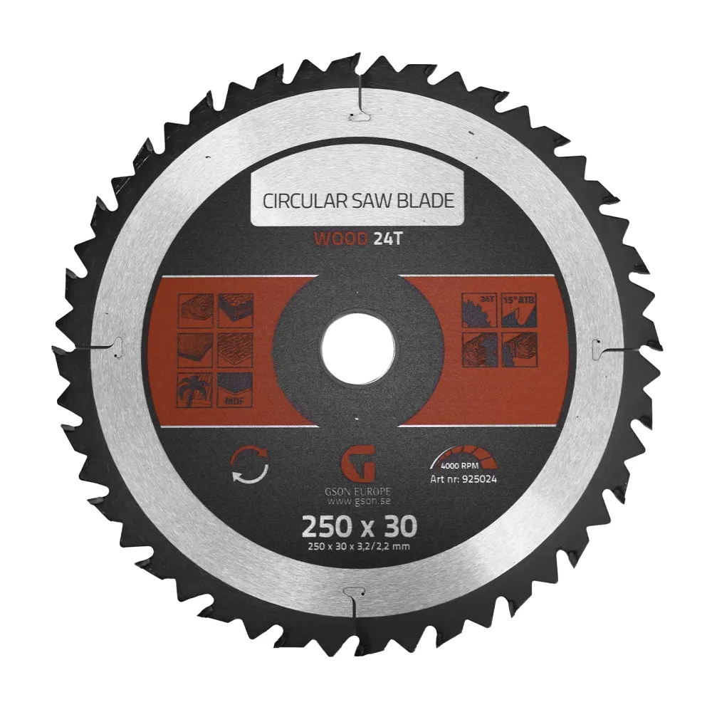 Circular Saw Blade Wood 24 T 250 x 30 x 3,2 / 2,2 mm