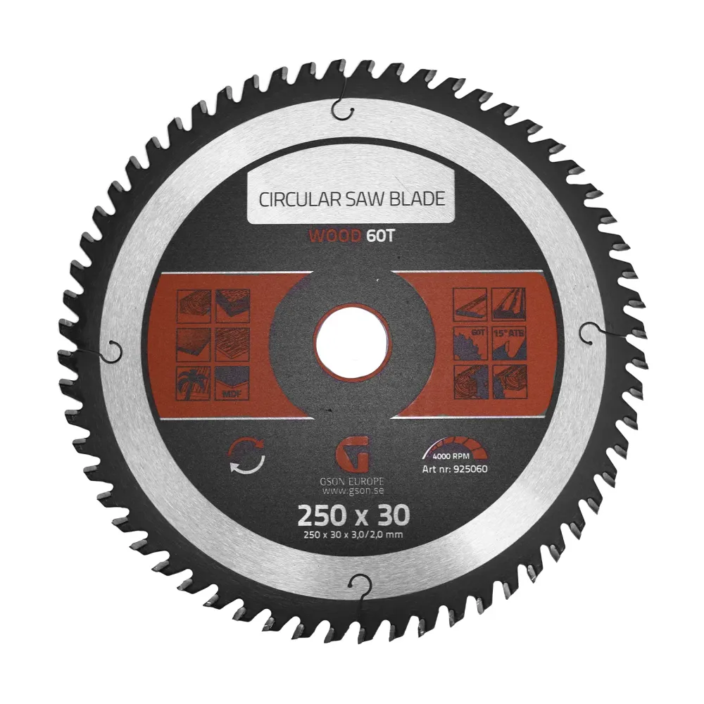 Circular Saw Blade Wood 60 T 250 x 30 x 3,0 / 2,0 mm