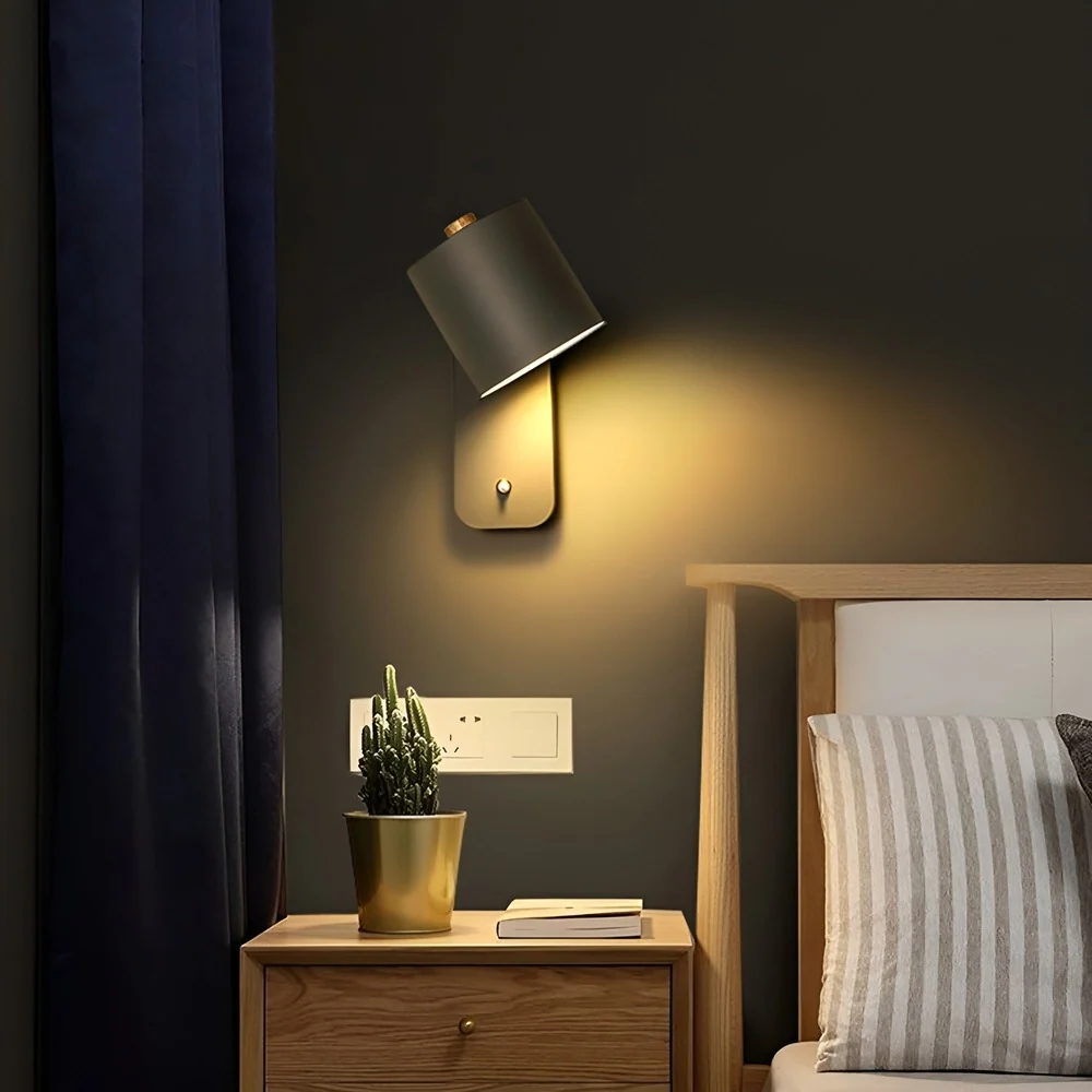 EasyPush WallLight - Roterbar LED-Lampa med Minicylinder Vit