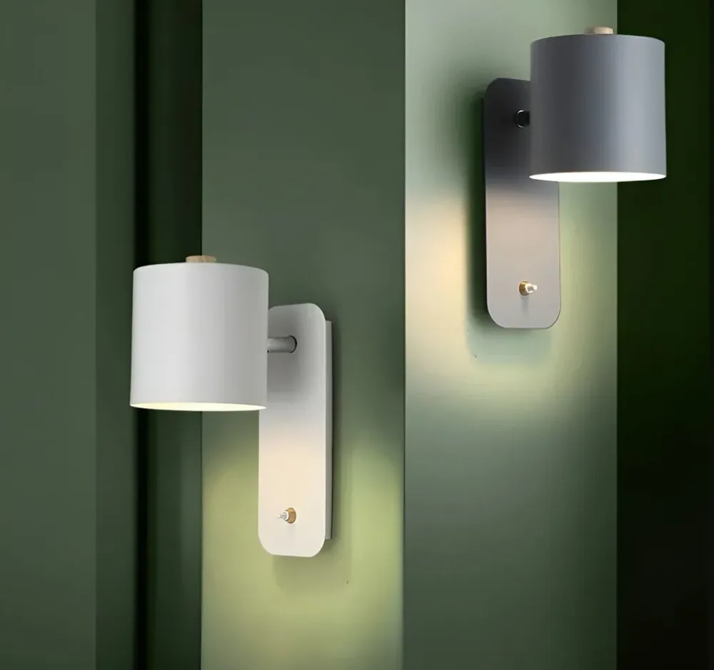 EasyPush WallLight - Roterbar LED-Lampa med Minicylinder Vit