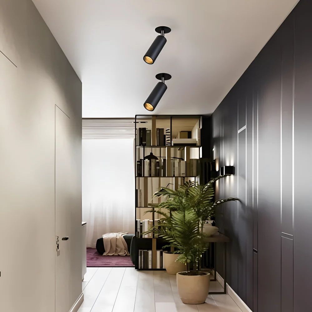 LumoBright – Inbyggda Svarta & Vita LED-Spotlights i Aluminium Svart