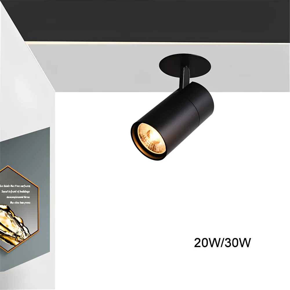 LumoBright – Inbyggda Svarta & Vita LED-Spotlights i Aluminium Svart