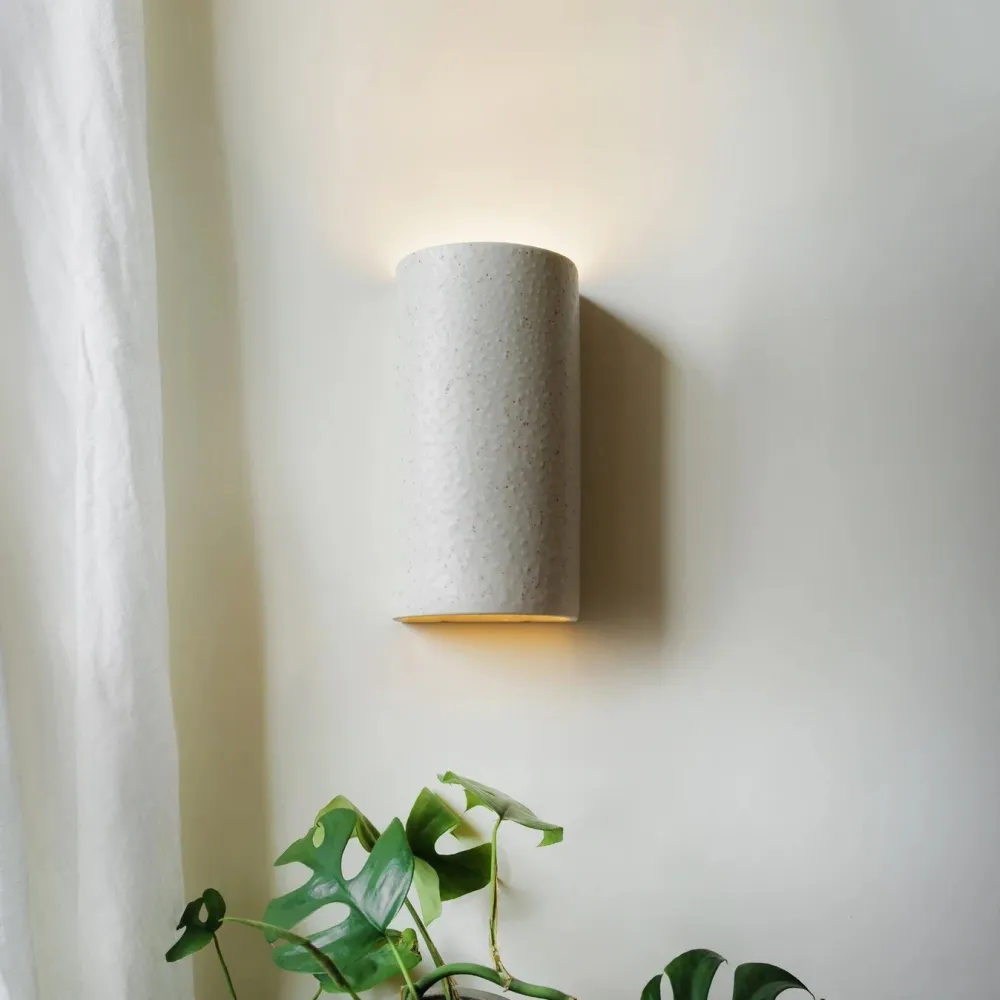 Porslin wall light CURVE - Beige Spotted Brown