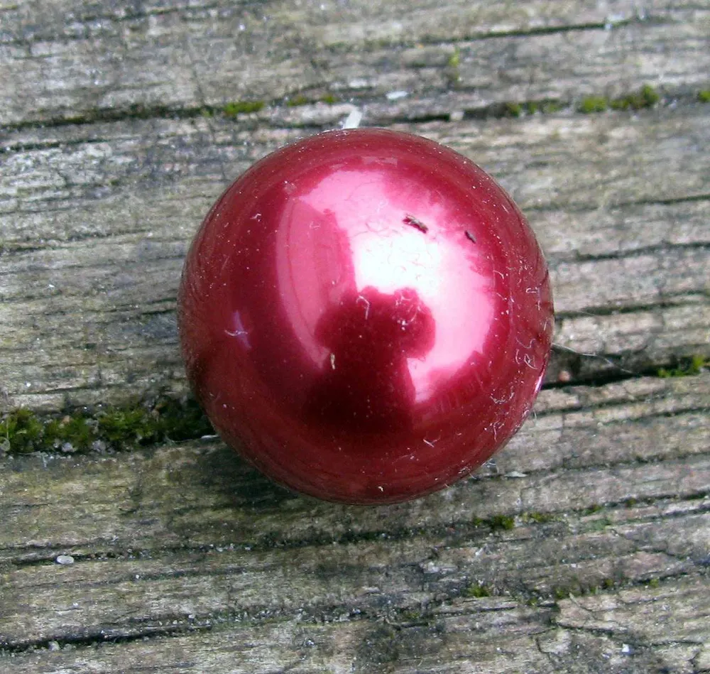 Pärla ABS plast - Röd 18 mm, 1 styck
