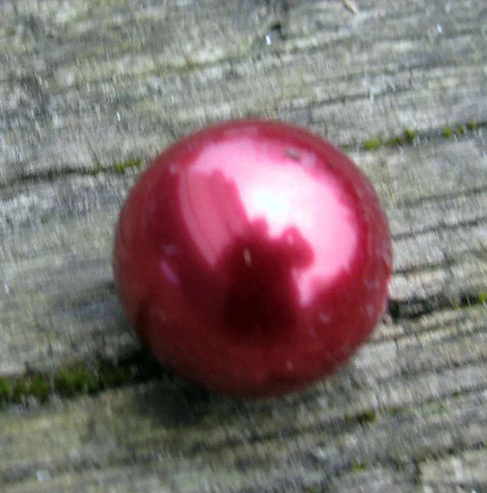 Pärla ABS plast - Röd 18 mm, 1 styck